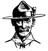 A coloring page of baden powell